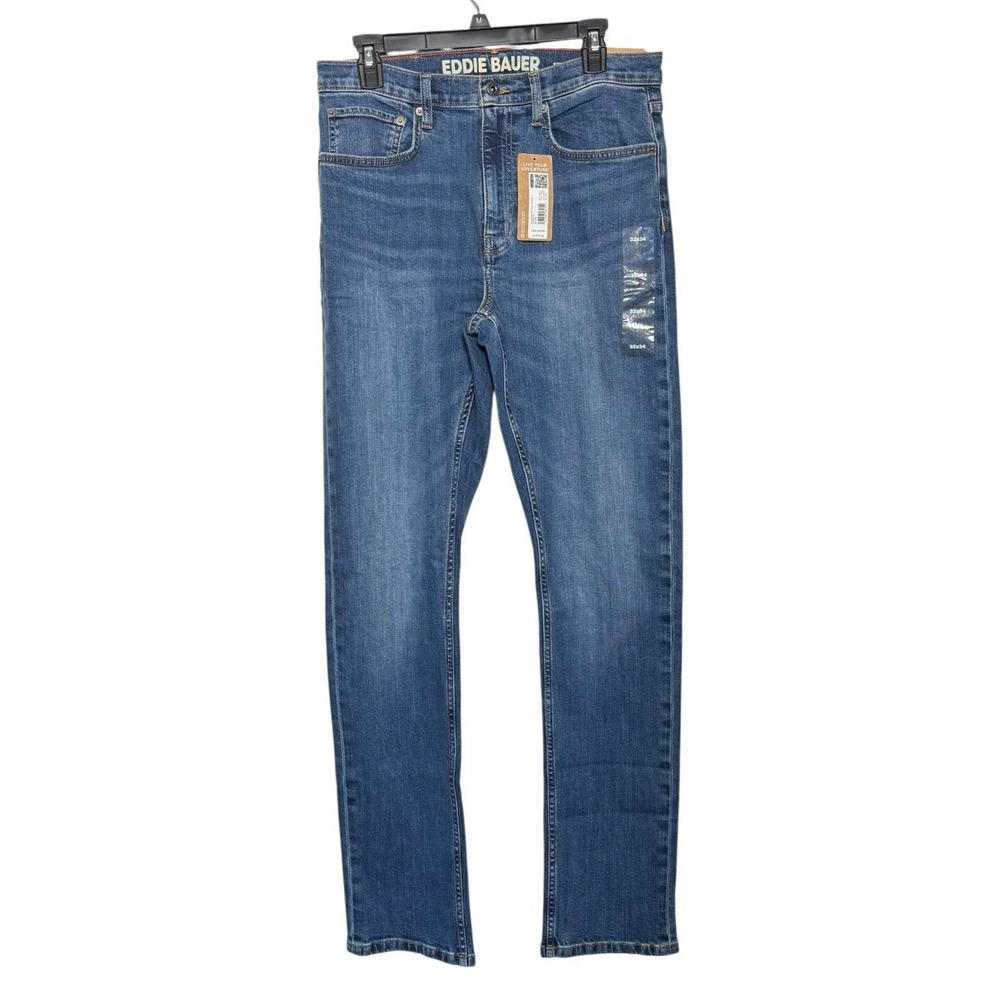 Eddie Bauer Mr. Eddies Flex Straight Jeans Men's  Size 32x34 NEW Medium Wash